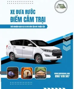 xe đưa rước đến điểm cắm trại